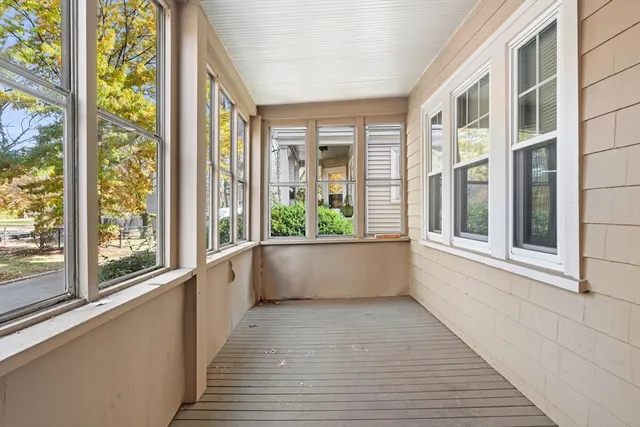 a view of an outdoor space with a window