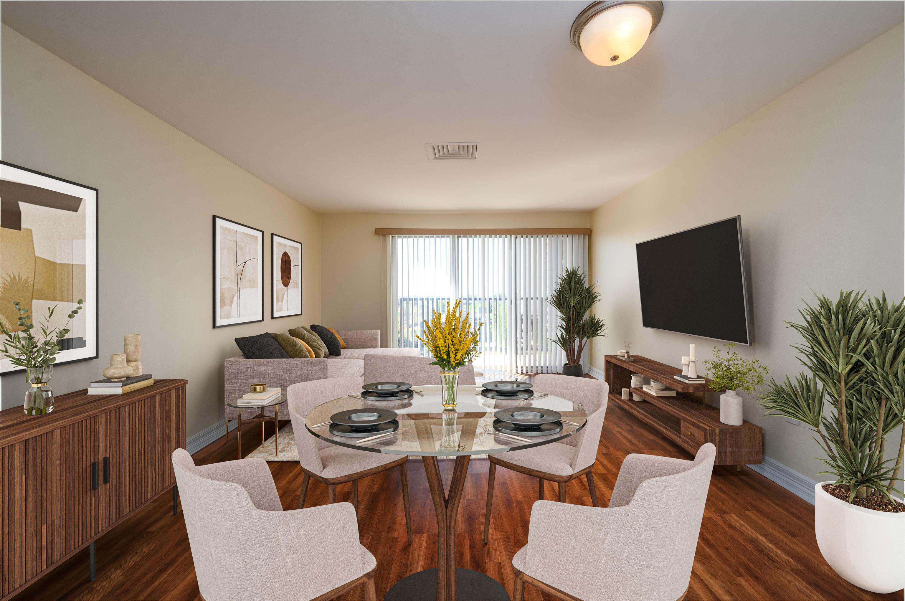 655 Riverside Drive, Unit 606A Memphis, TN 38103 - Photo 10 of 35 a view of a dining room with furniture window and wooden floor