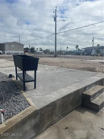 a view of a terrace with wooden floor