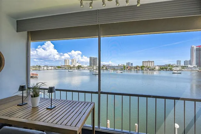 a view of balcony with a potted plant and outdoor space
