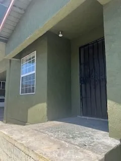 a view of wooden door