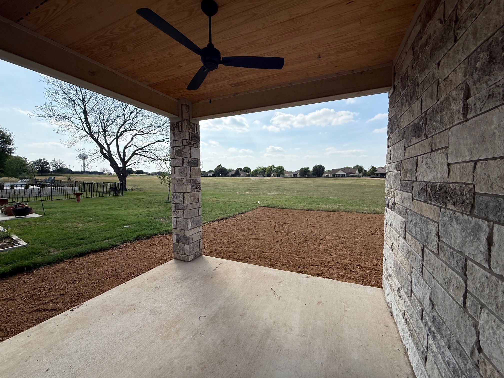 110 Firestone Place Meadowlakes, TX 78654 - Photo 17 of 18 View of patio featuring ceiling fan