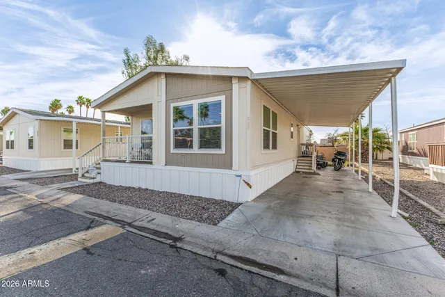 a view of a house with a patio