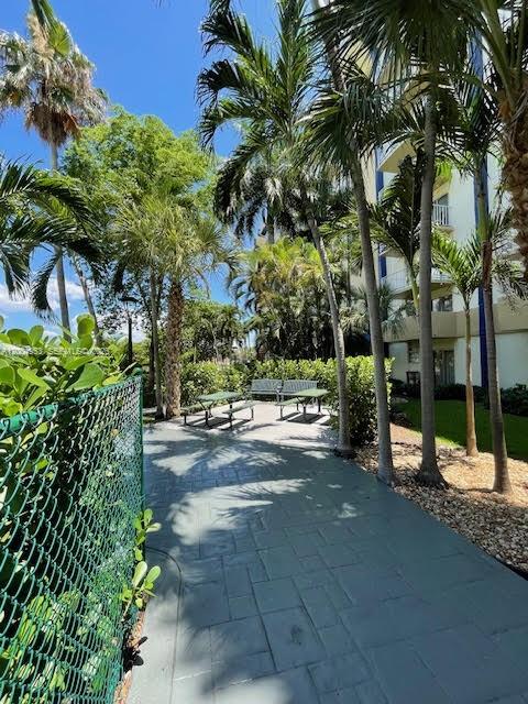 4550 Northwest 9th Street, Unit 803E Miami, FL 33126 - Photo 24 of 31 a view of a yard with potted plants and large trees