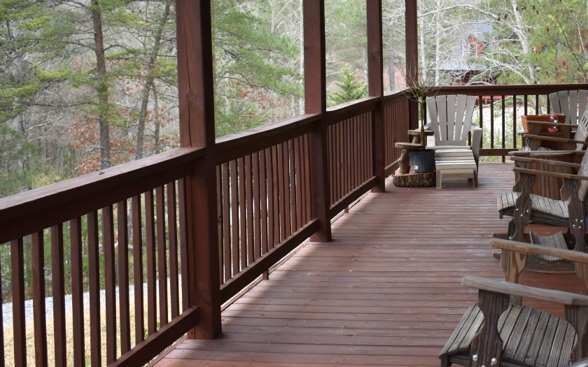 Tbd Neighborly Way Murphy, NC 28906 - Photo 1 of 1 a view of a balcony with chairs and wooden floor