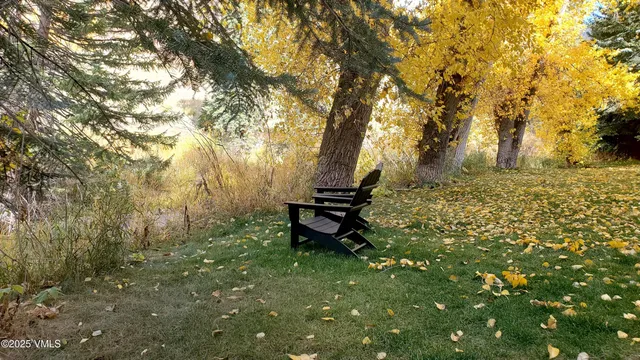 a view of a bench in a yard