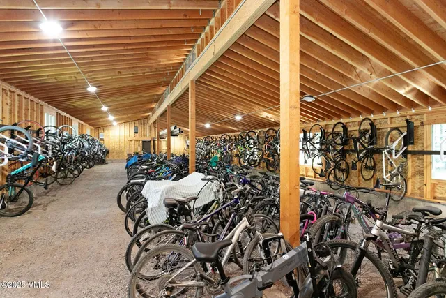 a view of a bike storage area