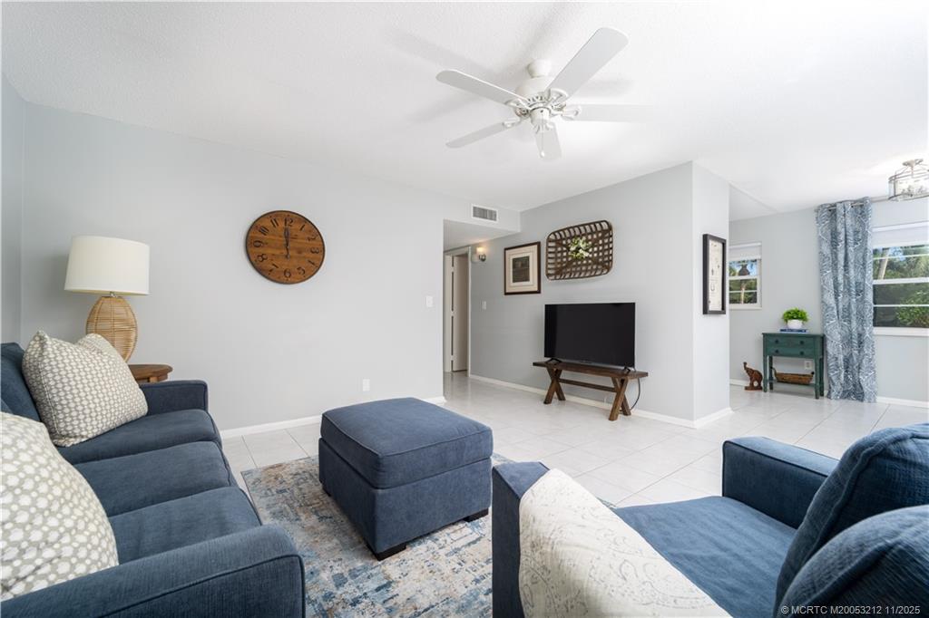 2929 Southeast Ocean Boulevard, Unit K1 Stuart, FL 34996 - Photo 5 of 26 a living room with furniture and a flat screen tv