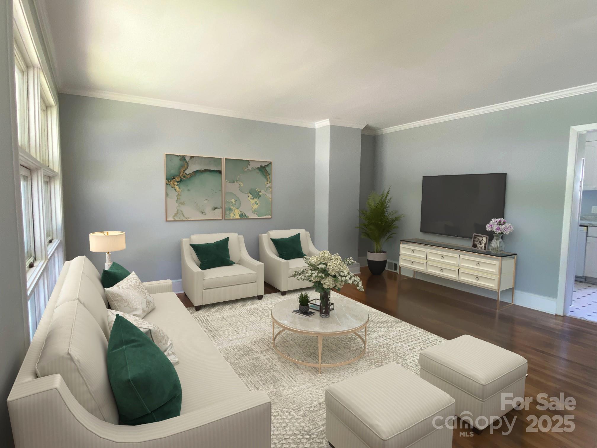 1017 Andover Road Charlotte, NC 28211 - Photo 4 of 20 a living room with furniture and a flat screen tv