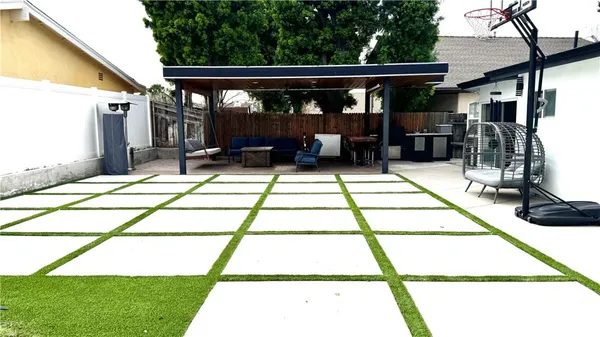 a view of outdoor space with seating area