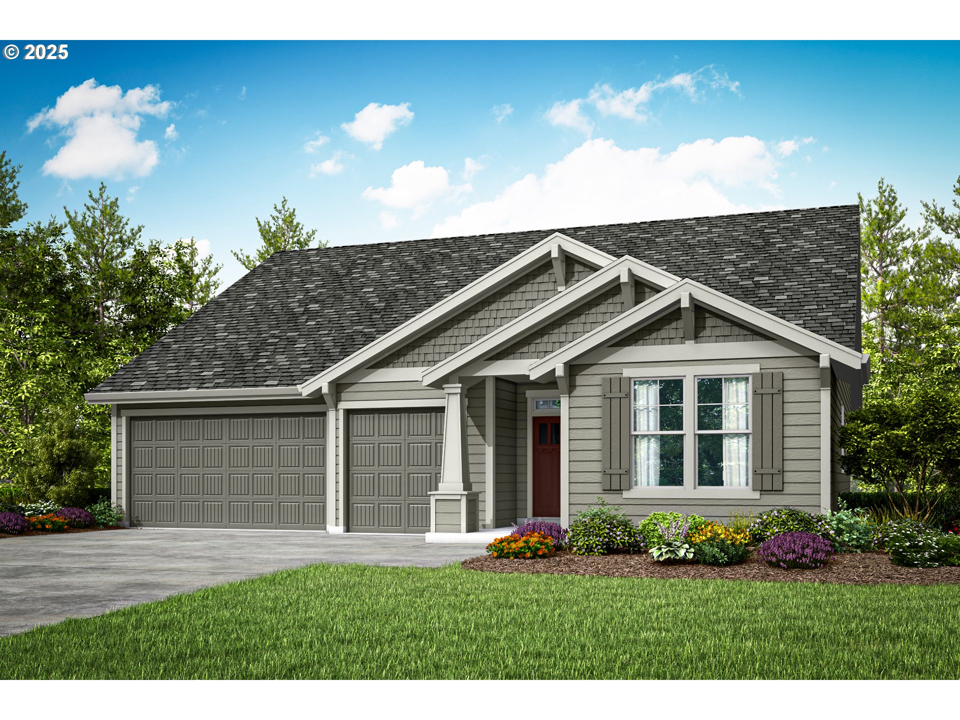 2607 South 6th Way Ridgefield, WA 98642 - Photo 1 of 32 a front view of a house with a yard and potted plants