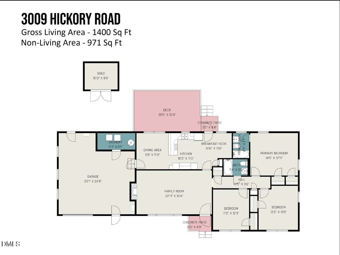 3009 Hickory Road Raleigh, NC 27616 - Photo 19 of 19 a picture of a floor plan