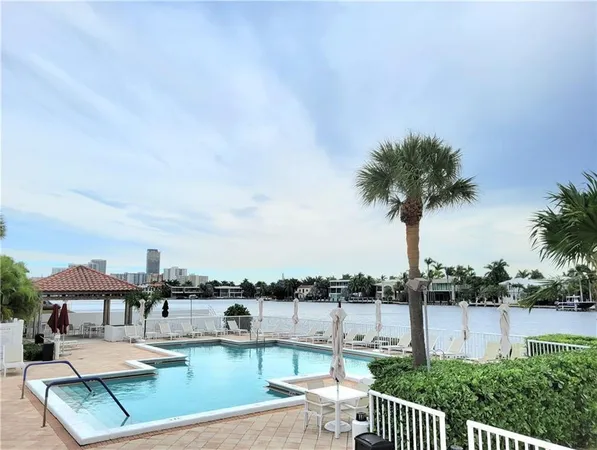 a view of a lake with a terrace