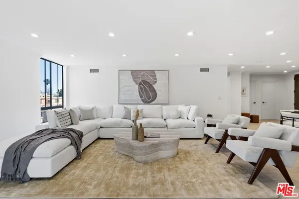 a living room with furniture
