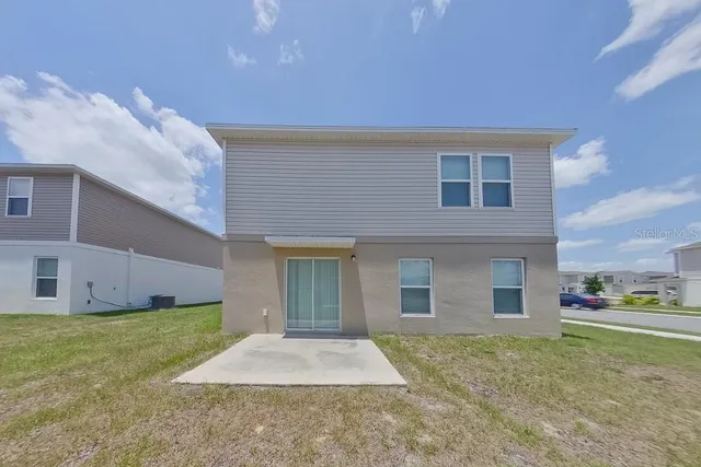 a house view with a backyard space