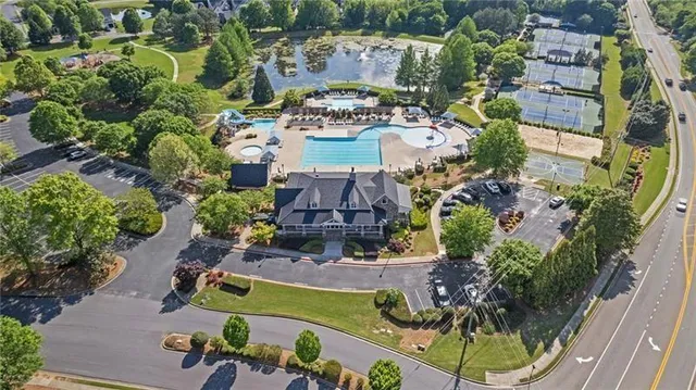 an aerial view of multiple house