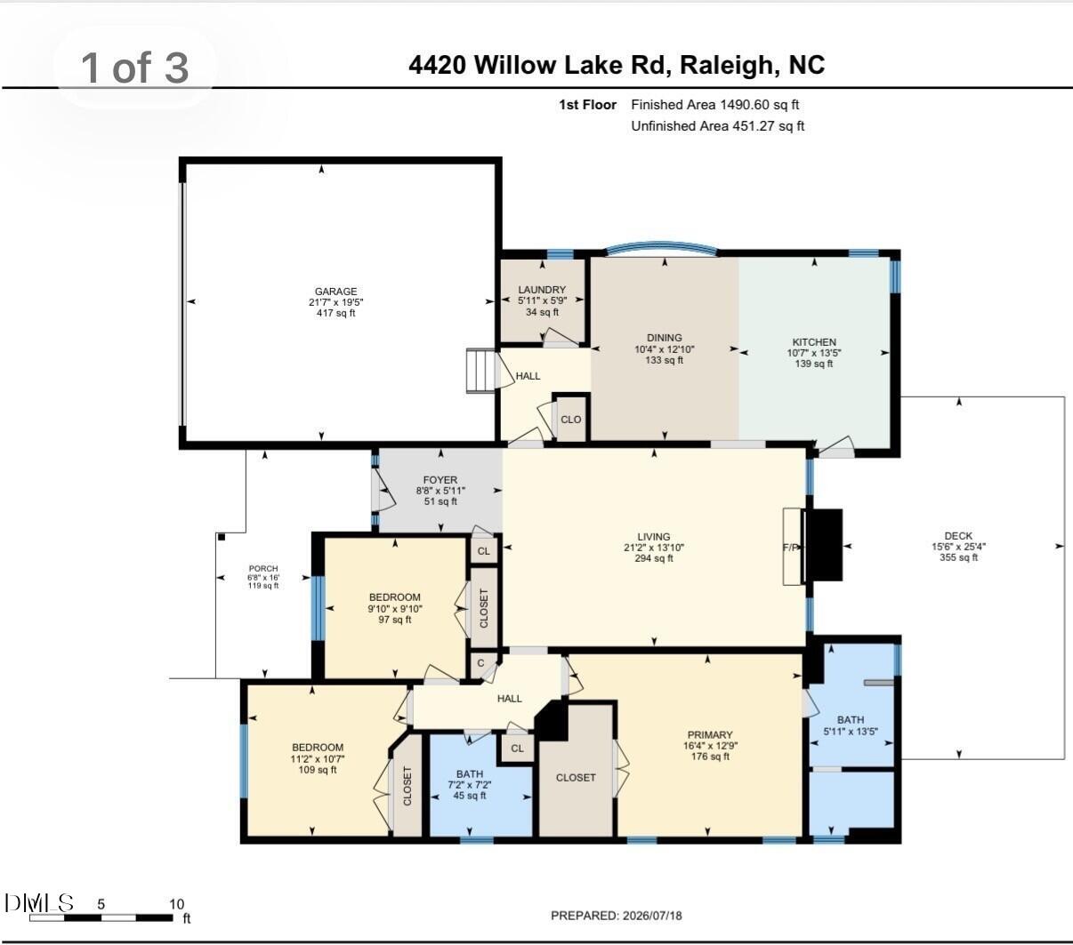 4420 Willow Lake Road Raleigh, NC 27616 - Photo 33 of 33 floorplan