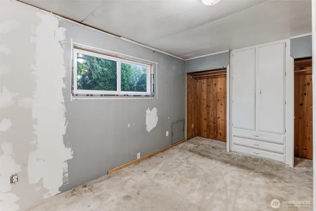 an empty room with a window