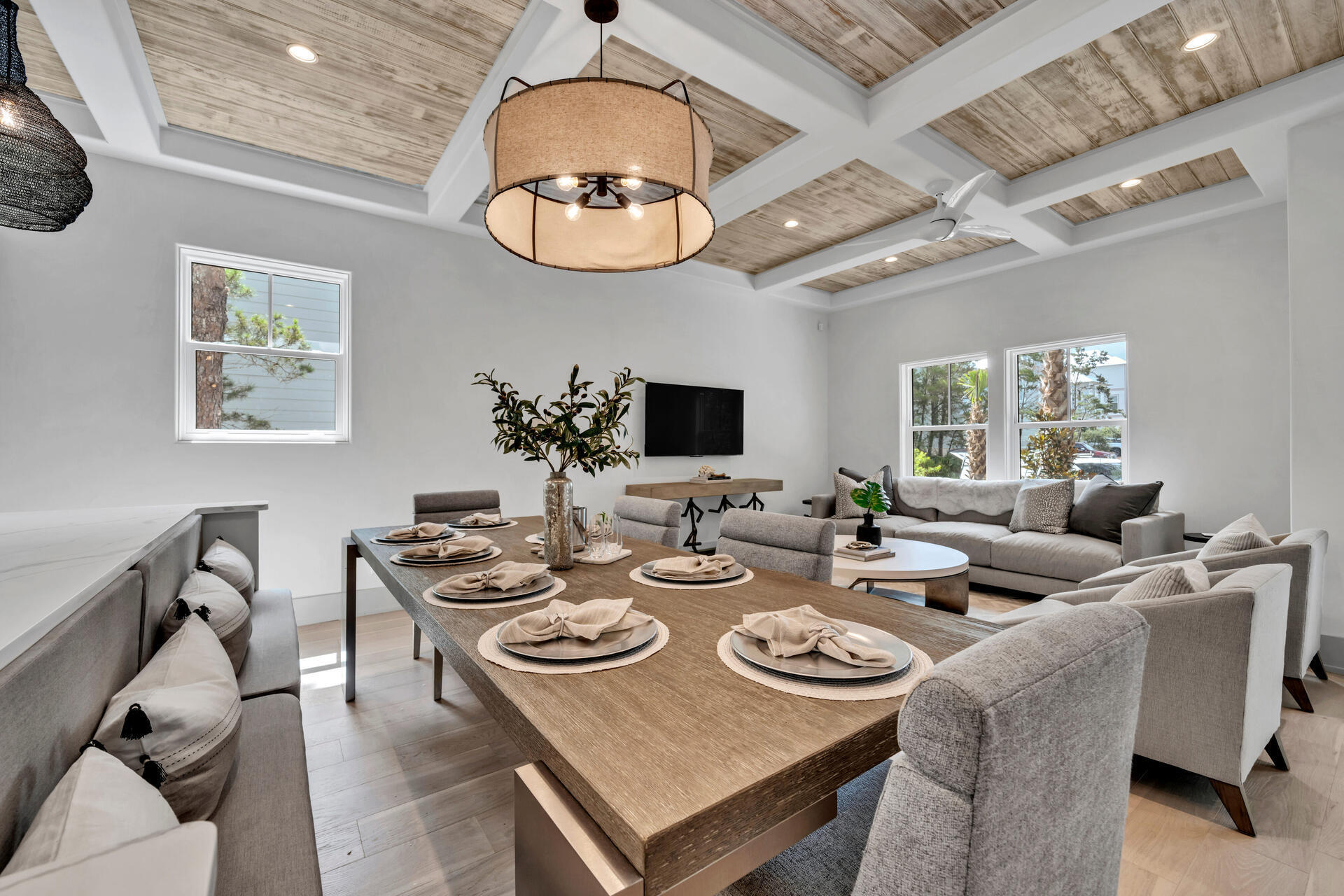 250 Grande Pointe Cir Inlet Beach Inlet Beach, FL 32461 - Photo 11 of 48 a view of a dining room with furniture and a chandelier
