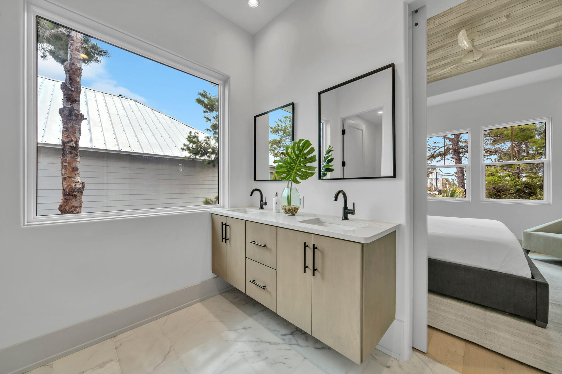 250 Grande Pointe Cir Inlet Beach Inlet Beach, FL 32461 - Photo 40 of 48 a bathroom with a sink and a mirror