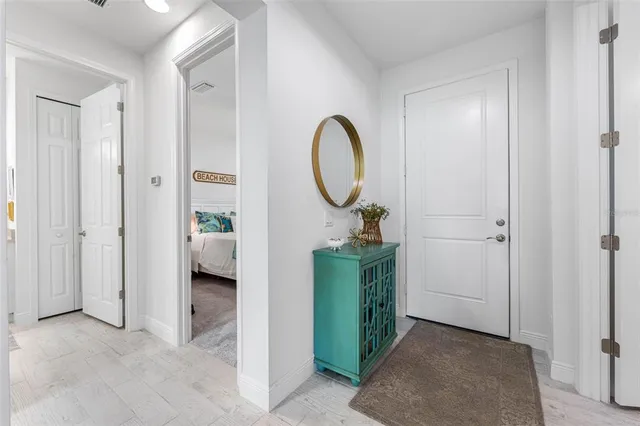 a view of a room with a washer and dryer