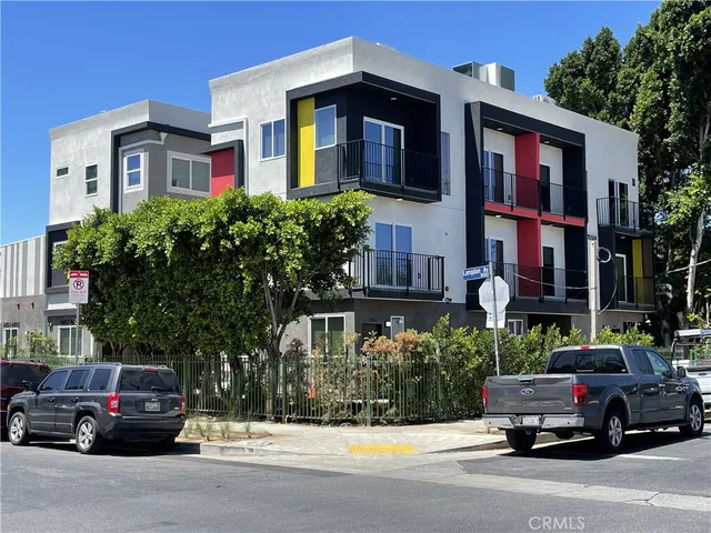 a car parked in front of a building