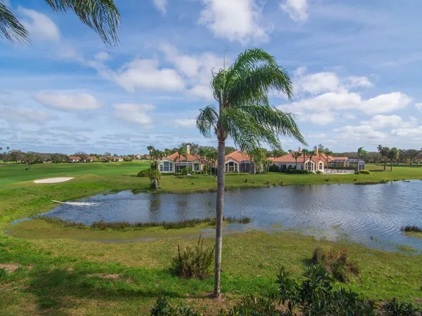 a view of a lake with houses