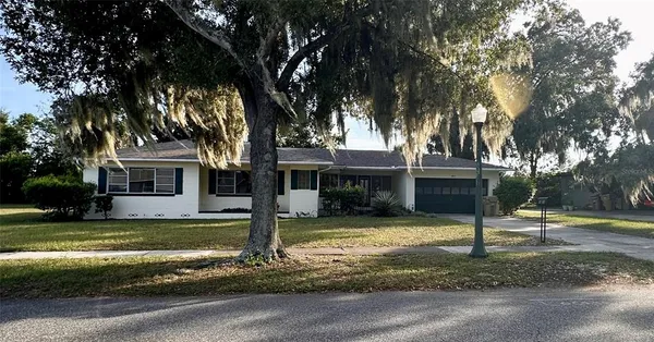 a view of a house with swimming pool and a yard