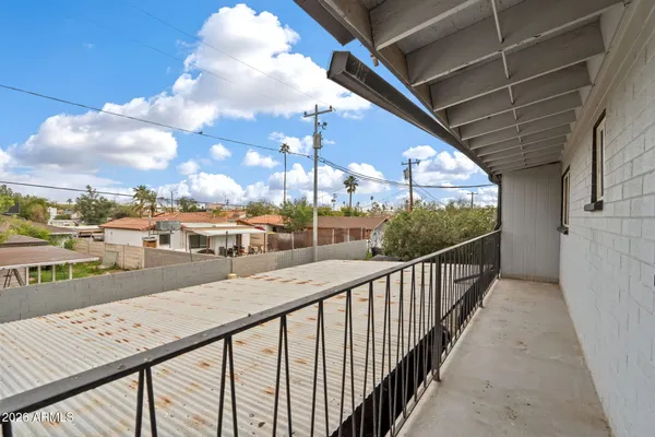 a view of balcony with city view