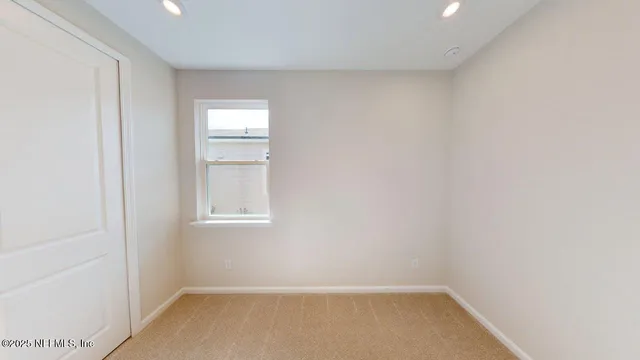 a view of a small space with window