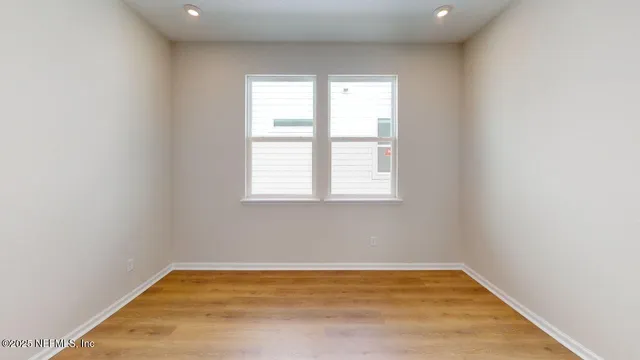 an empty room with a window