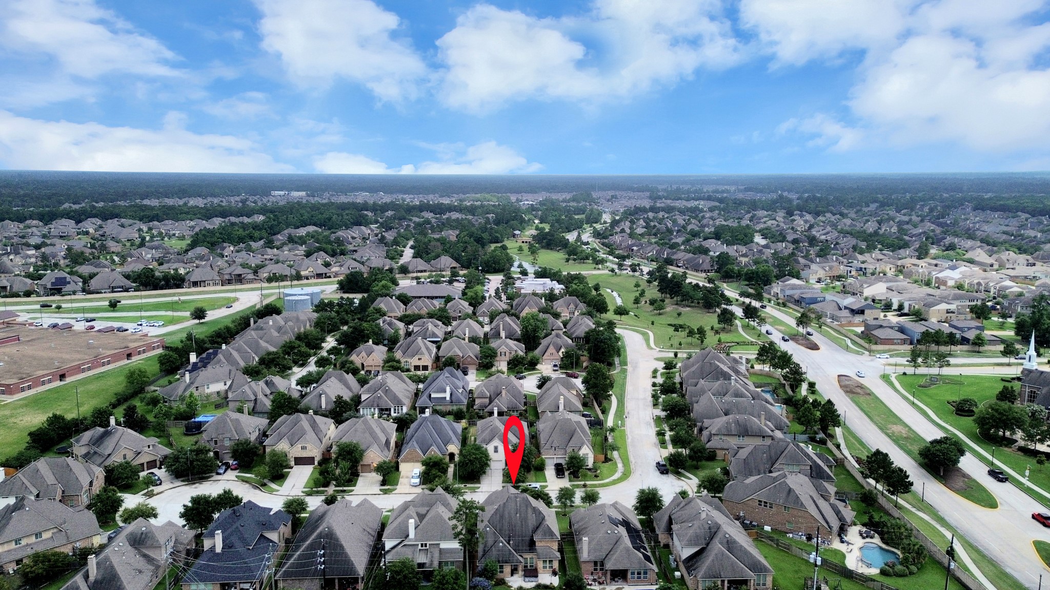 2811 Hadley Springs Lane Spring, TX 77386 - Photo 4 of 50 an aerial view of residential house with outdoor space and trees