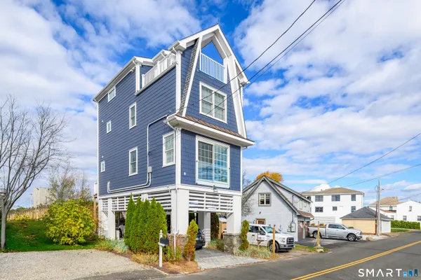 a view of a building with a street