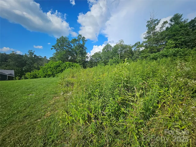a view of a yard with a house