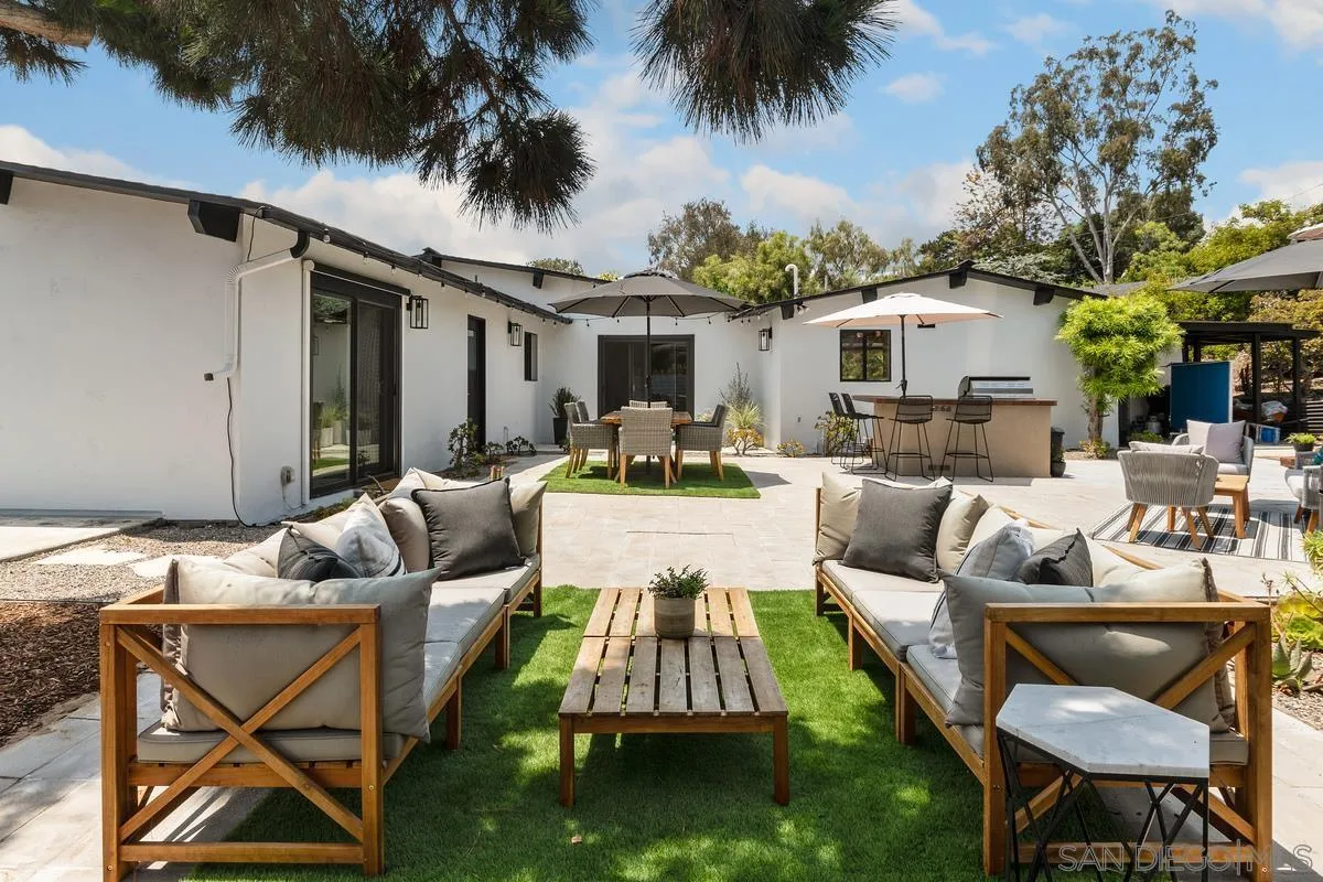 465 Glencrest Drive Solana Beach, CA 92075 - Photo 18 of 28 a view of a patio with couches chairs and a fire pit