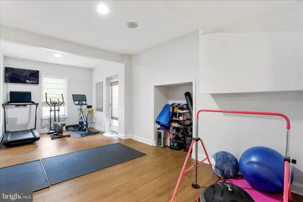 a view of a backyard with sitting area