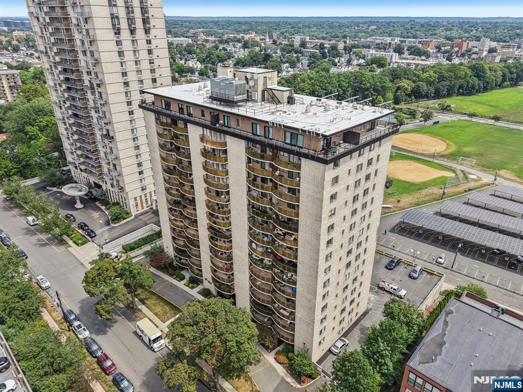 an aerial view of a city