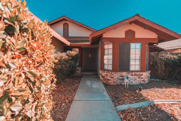 a front view of a house