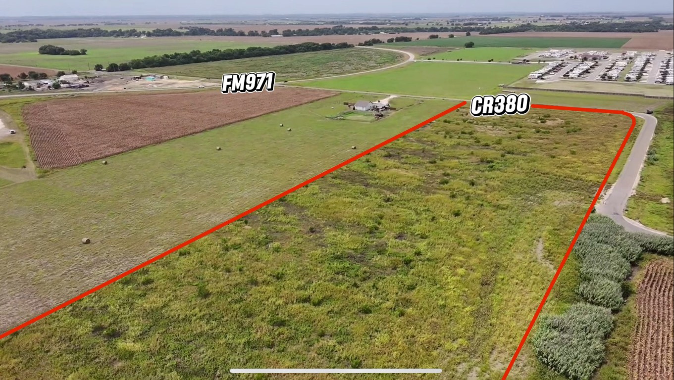 View of rural area with property boundaries highlighted