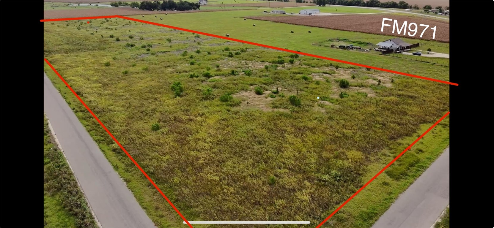 380 County Road 380 Road Granger, TX 76530 - Photo 2 of 3 Aerial view of property's location with property parcel outlined
