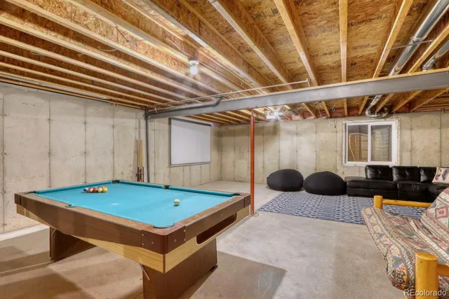 a room with pool table