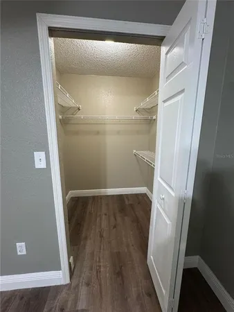view of walk in closet with wooden floor
