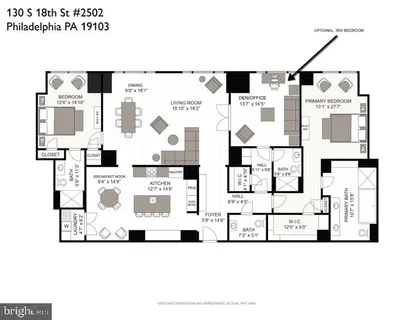 $2,495,000 | 130 South 18th Street, Unit 2502, Philadelphia, PA 19103