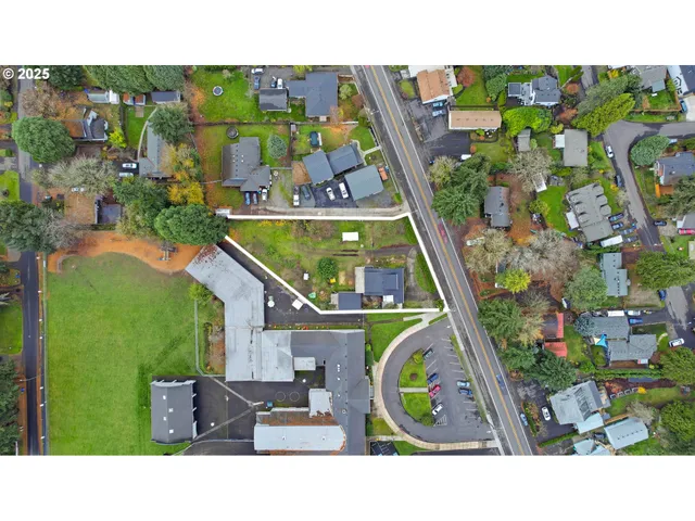 an aerial view of a house