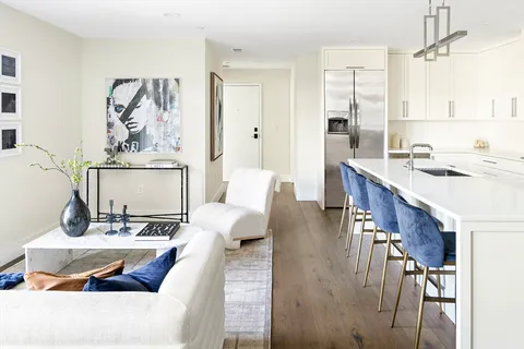 a living room with furniture and view