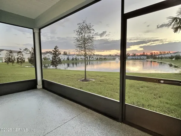 a view of lake from a window