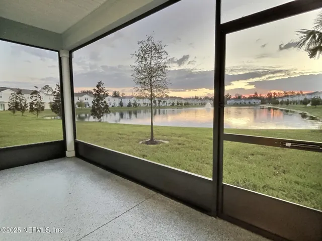 a view of lake from a window