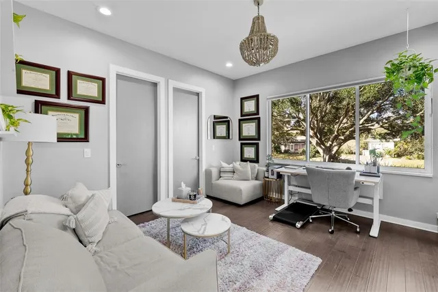 an aerial view of a city with lots of residential buildings