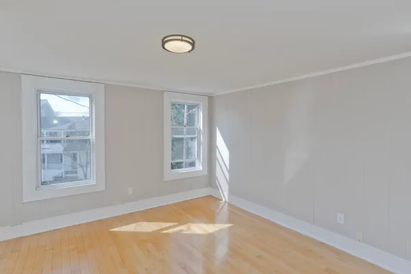 an empty room with windows