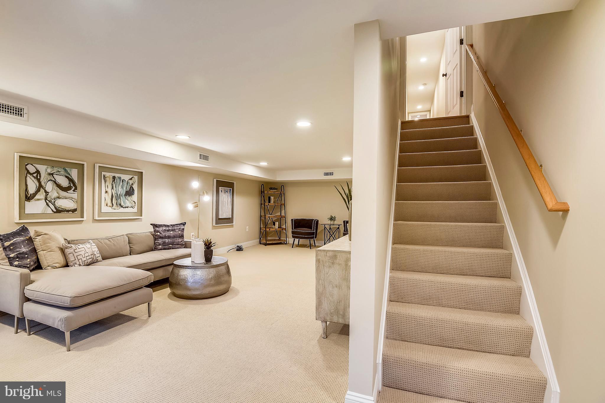 1634 6th Street Northwest, Unit 1 Washington, DC 20001 - Photo 20 of 36 Lower Level Staircase & Family Room
